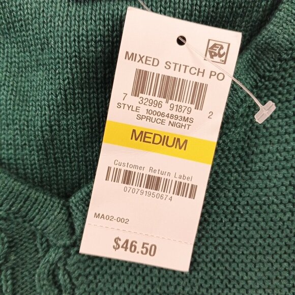 NWT KAREN SCOTT Fall Textured Sweater M(8-10) Pullover Green V-neck 100%Cotton - Picture 13 of 15